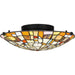 Myhouse Lighting Quoizel - TF5620MBK - Two Light Flush Mount - Tiffany - Matte Black