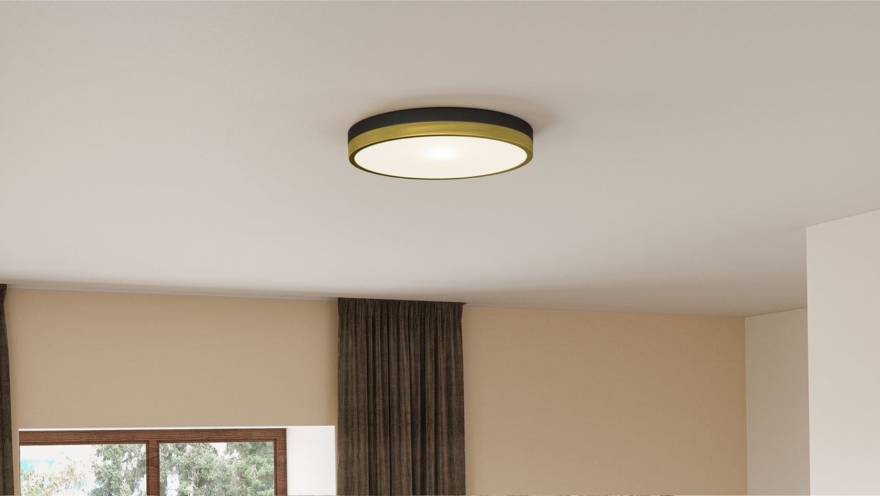 Myhouse Lighting Quoizel - WLN1615MBKG - LED Flush Mount - Weldin - Matte Black Gold