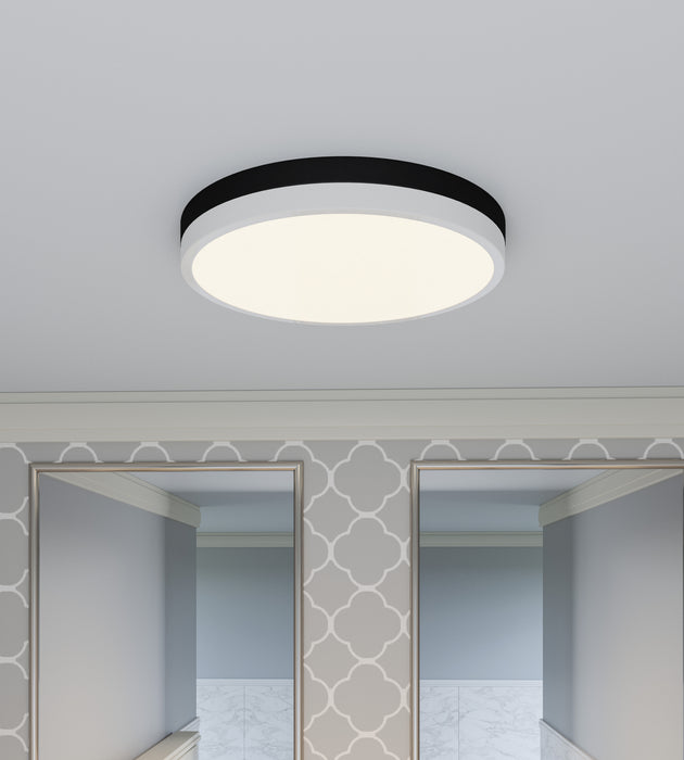 Myhouse Lighting Quoizel - WLN1615MBKW - LED Flush Mount - Weldin - Matte Black White