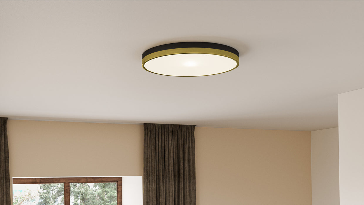 Myhouse Lighting Quoizel - WLN1620MBKG - LED Flush Mount - Weldin - Matte Black Gold