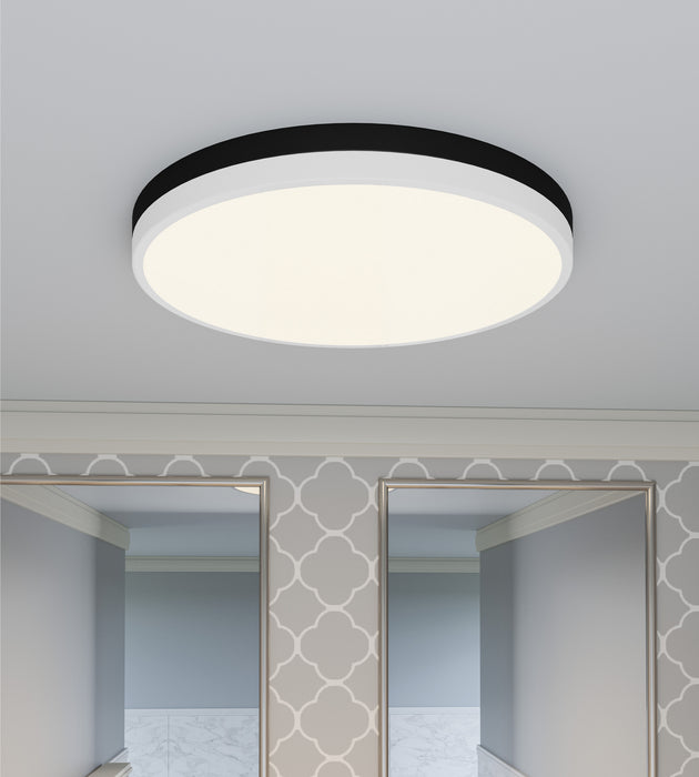 Myhouse Lighting Quoizel - WLN1620MBKW - LED Flush Mount - Weldin - Matte Black White