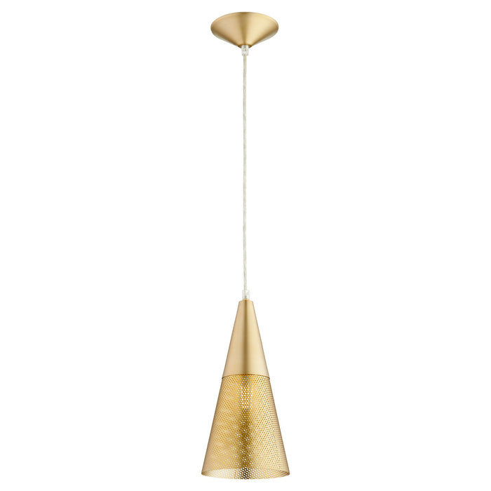 Myhouse Lighting Quorum - 1316-80 - One Light Pendant - Mesh Cone Pendants - Aged Brass