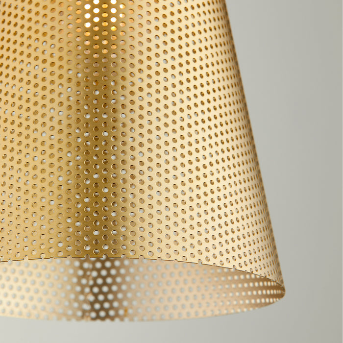 Myhouse Lighting Quorum - 1316-80 - One Light Pendant - Mesh Cone Pendants - Aged Brass