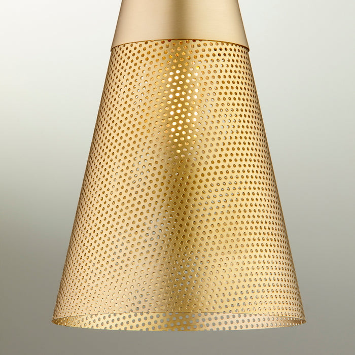 Myhouse Lighting Quorum - 1316-80 - One Light Pendant - Mesh Cone Pendants - Aged Brass