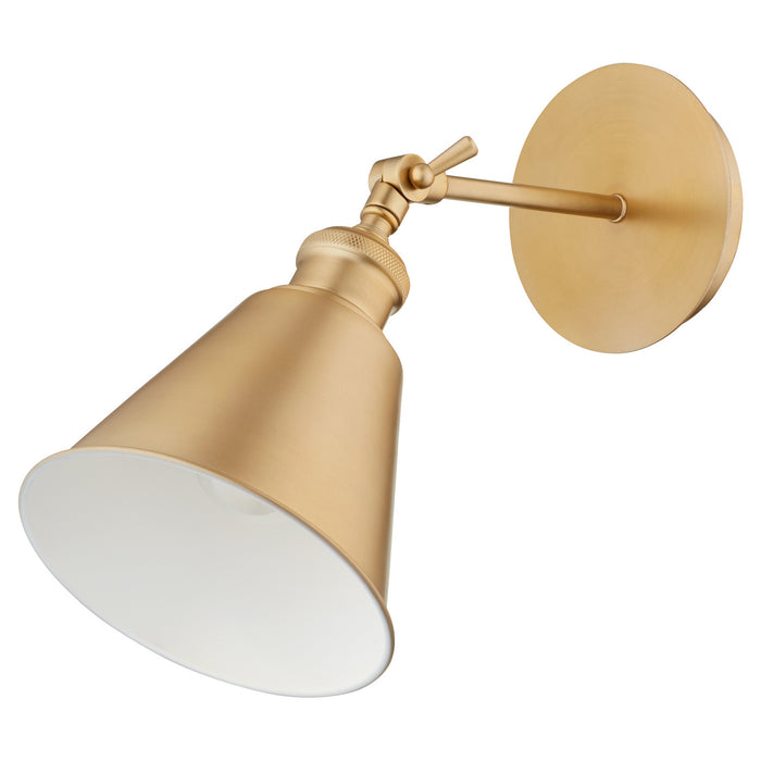 Myhouse Lighting Quorum - 5390-80 - One Light Wall Mount - Metal Cone Lighting - Aged Brass