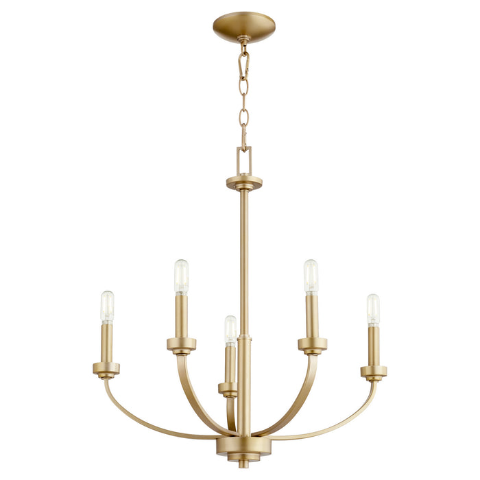 Myhouse Lighting Quorum - 6160-5-80 - Five Light Chandelier - Reyes - Aged Brass