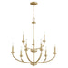 Myhouse Lighting Quorum - 6160-9-80 - Nine Light Chandelier - Reyes - Aged Brass