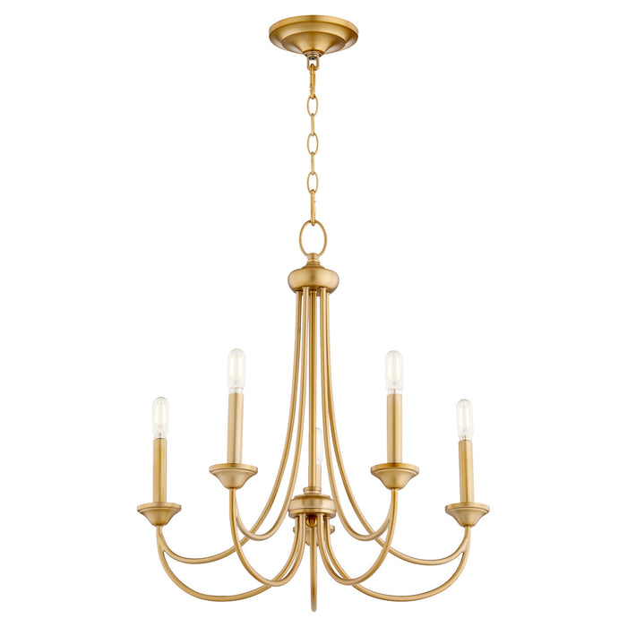 Myhouse Lighting Quorum - 6250-5-80 - Five Light Chandelier - Brooks - Aged Brass