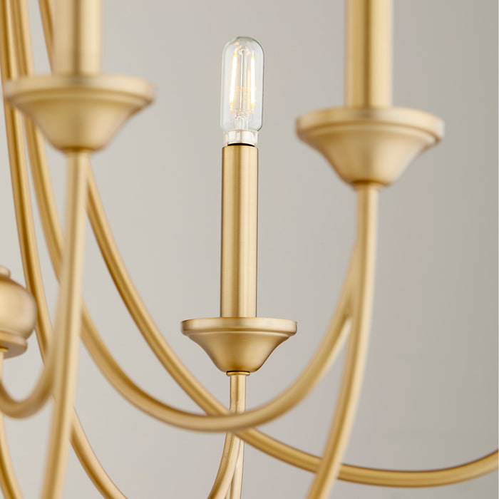 Myhouse Lighting Quorum - 6250-8-80 - Eight Light Chandelier - Brooks - Aged Brass