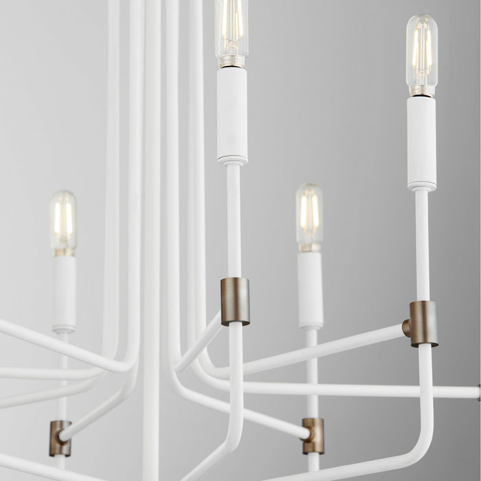 Myhouse Lighting Quorum - 633-8-0881 - Eight Light Chandelier - Davies - Studio White w/ Dark Brass