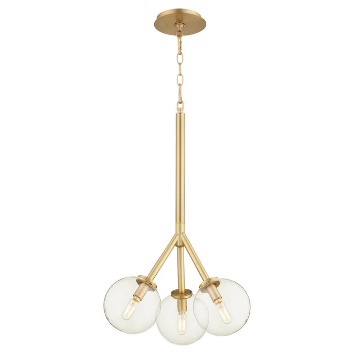 Myhouse Lighting Quorum - 8132-3-80 - Three Light Pendant - Rovi - Aged Brass