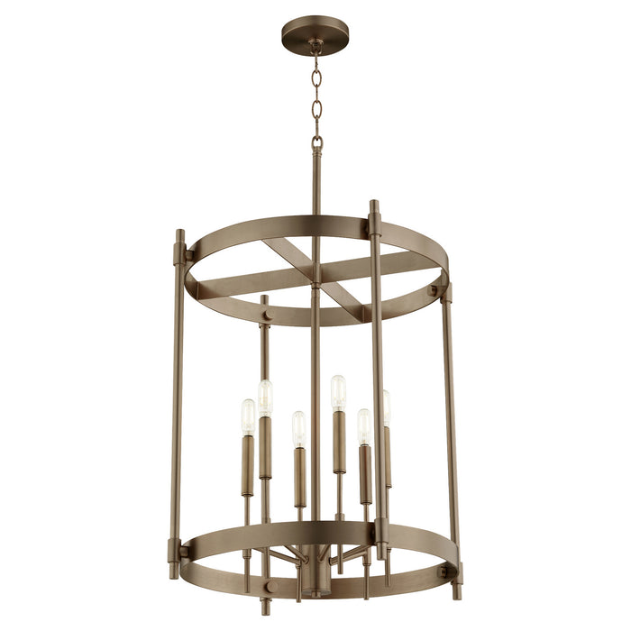 Myhouse Lighting Quorum - 863-6-81 - Six Light Entry - Hamilton - Dark Brass