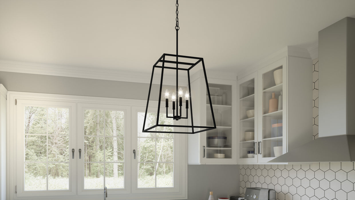 Myhouse Lighting Quoizel - PRC2818MBK - Four Light Pendant - Prescott - Matte Black