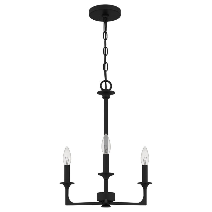 Myhouse Lighting Quoizel - PRC5016MBK - Three Light Chandelier - Prescott - Matte Black