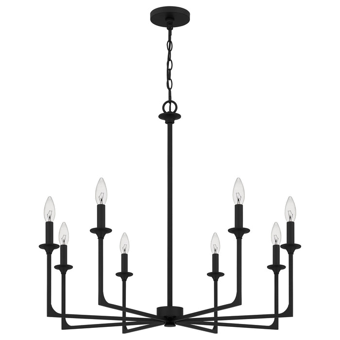 Myhouse Lighting Quoizel - PRC5032MBK - Eight Light Chandelier - Prescott - Matte Black