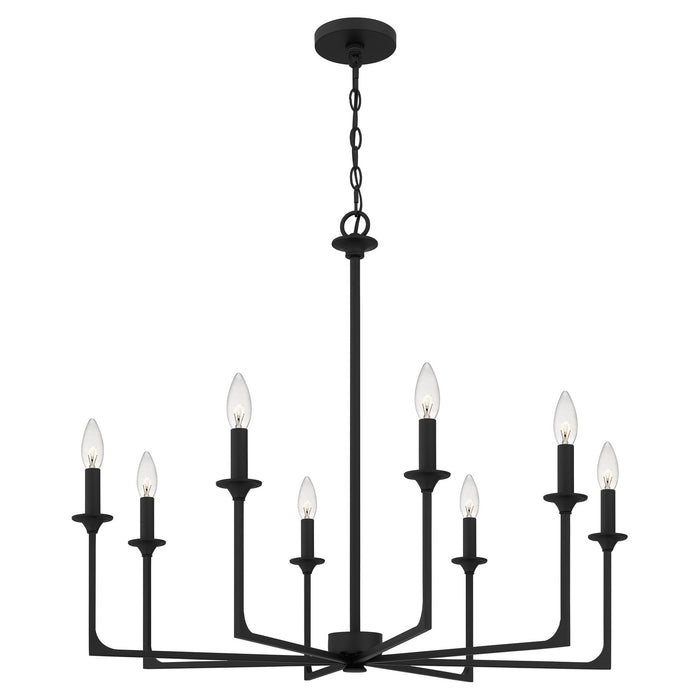 Myhouse Lighting Quoizel - PRC5032MBK - Eight Light Chandelier - Prescott - Matte Black