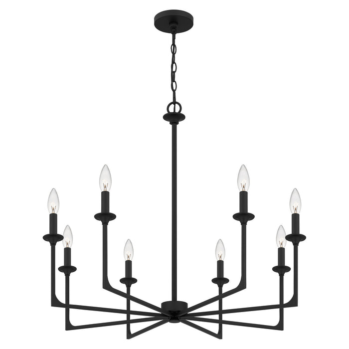 Myhouse Lighting Quoizel - PRC5032MBK - Eight Light Chandelier - Prescott - Matte Black