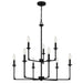 Myhouse Lighting Quoizel - PRC5232MBK - Nine Light Chandelier - Prescott - Matte Black