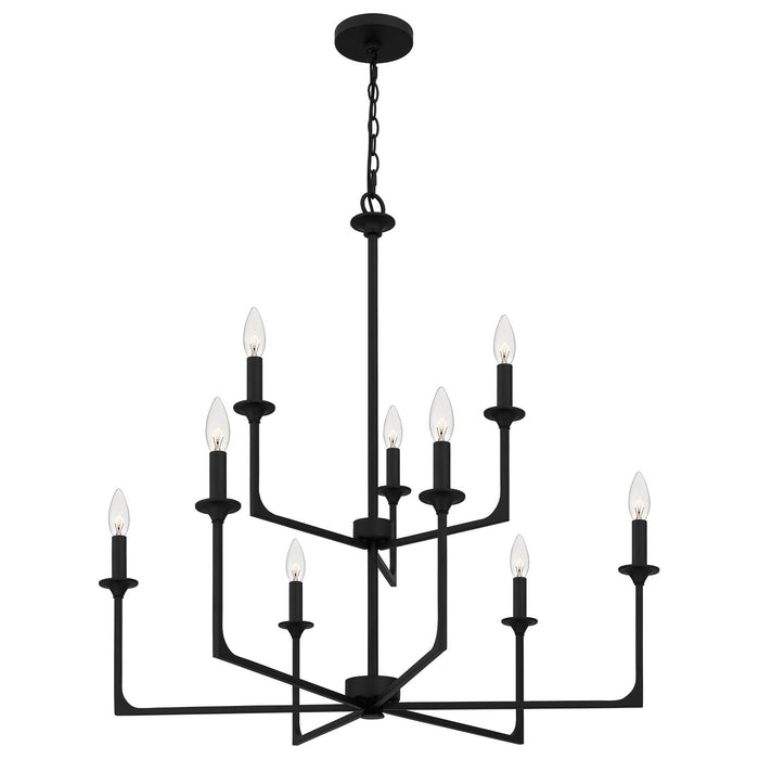 Myhouse Lighting Quoizel - PRC5232MBK - Nine Light Chandelier - Prescott - Matte Black