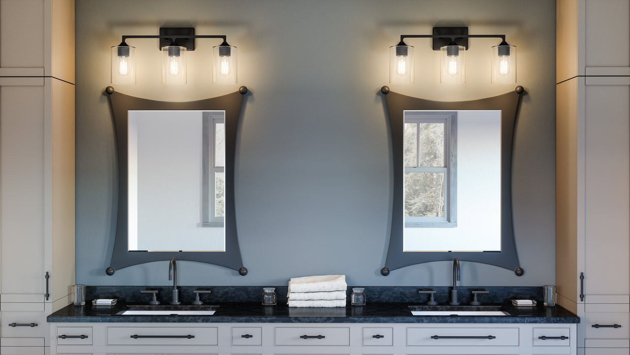 Myhouse Lighting Quoizel - PRC8624MBK - Three Light Bath - Prescott - Matte Black