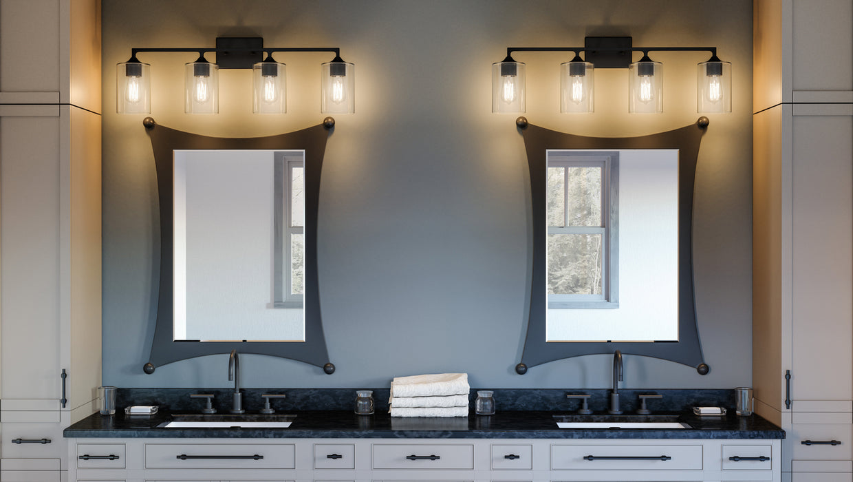 Myhouse Lighting Quoizel - PRC8633MBK - Four Light Bath - Prescott - Matte Black