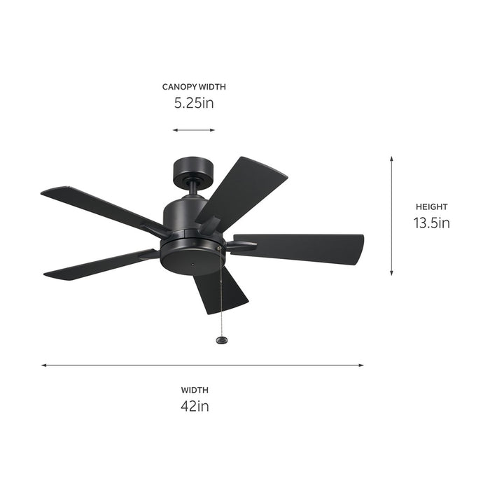 Myhouse Lighting Kichler - 330241SBK - 42"Ceiling Fan - Lucian II - Satin Black