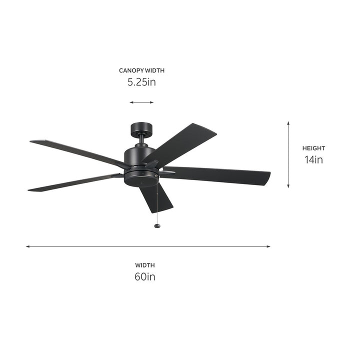 Myhouse Lighting Kichler - 330243SBK - 60"Ceiling Fan - Lucian II - Satin Black