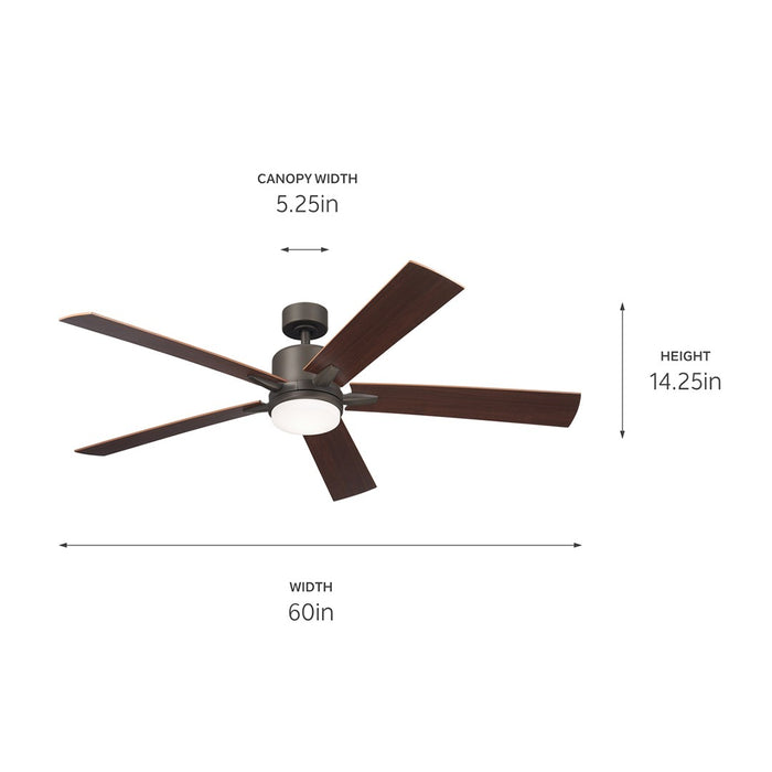 Myhouse Lighting Kichler - 330060OZ - 60"Ceiling Fan - Lucian Elite XL - Olde Bronze