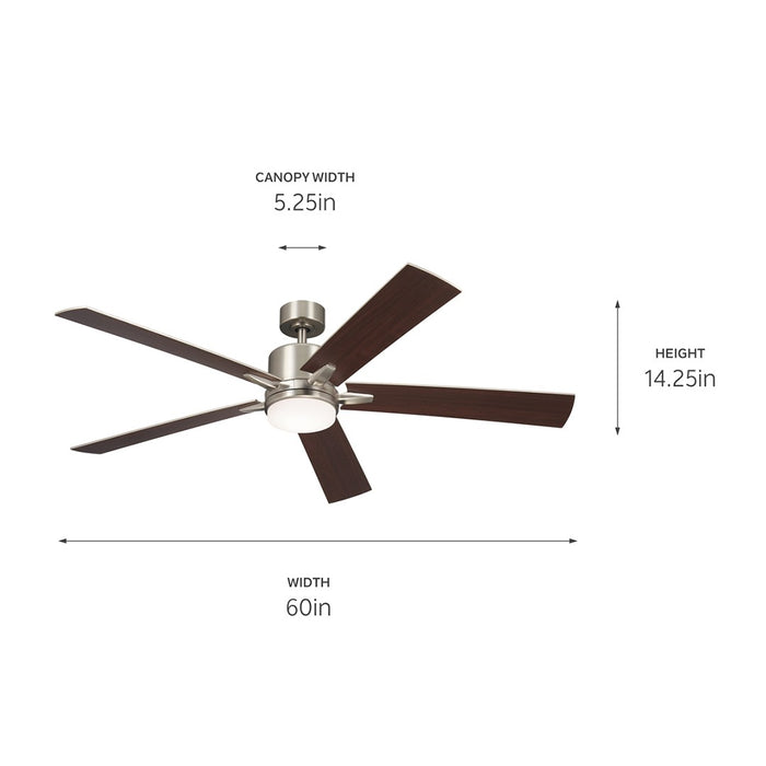 Myhouse Lighting Kichler - 330060NI - 60"Ceiling Fan - Lucian Elite XL - Brushed Nickel