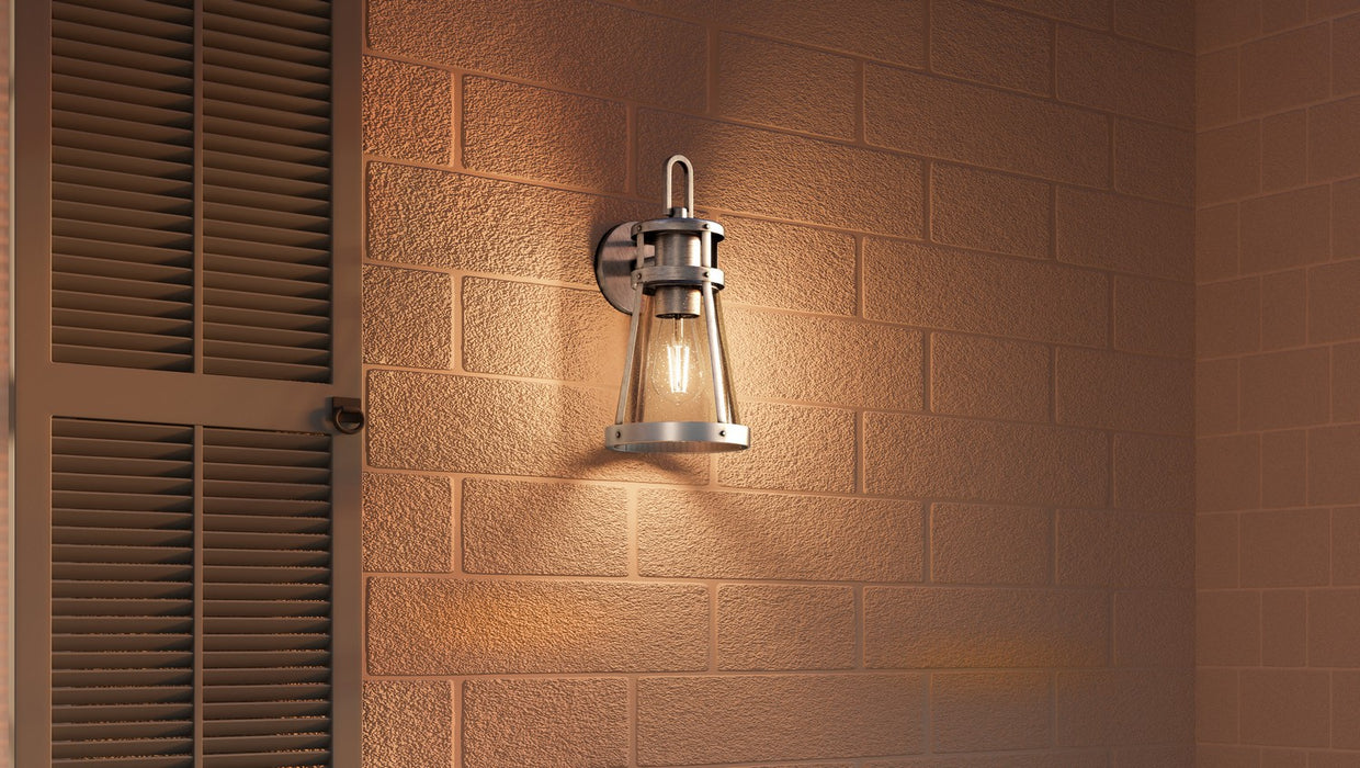 Myhouse Lighting Quoizel - BAB8406ABA - One Light Outdoor Wall Mount - Barber - Antique Brushed Aluminum