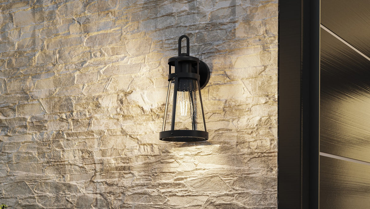 Myhouse Lighting Quoizel - BAB8406MBK - One Light Outdoor Wall Mount - Barber - Matte Black