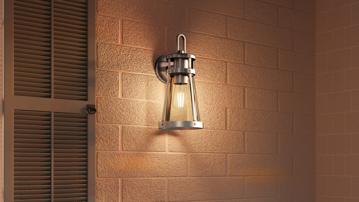 Myhouse Lighting Quoizel - BAB8408ABA - One Light Outdoor Wall Mount - Barber - Antique Brushed Aluminum