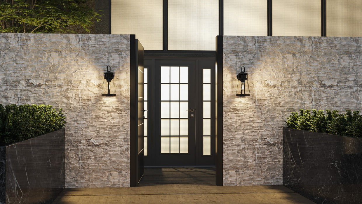 Myhouse Lighting Quoizel - BAB8408MBK - One Light Outdoor Wall Mount - Barber - Matte Black