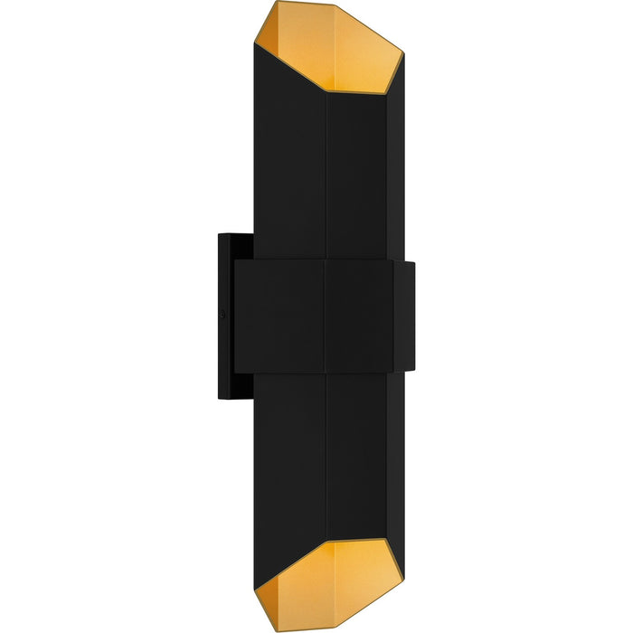 Myhouse Lighting Quoizel - CHS8407MBKG - LED Outdoor Wall Mount - Chasm - Matte Black Gold