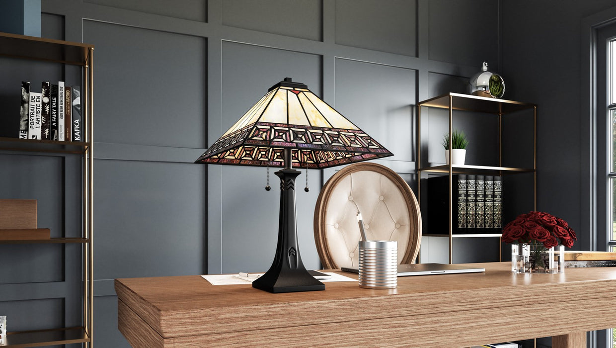 Myhouse Lighting Quoizel - TF16138MBK - Two Light Table Lamp - Tiffany - Matte Black