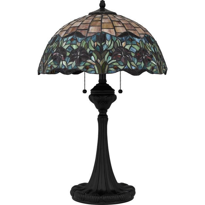 Myhouse Lighting Quoizel - TF16141MBK - Three Light Table Lamp - Tiffany - Matte Black