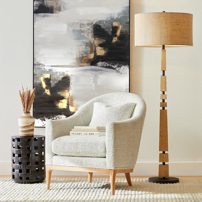 Myhouse Lighting Cyan - 11454 - One Light Floor Lamp - Adonis - Tan And Black