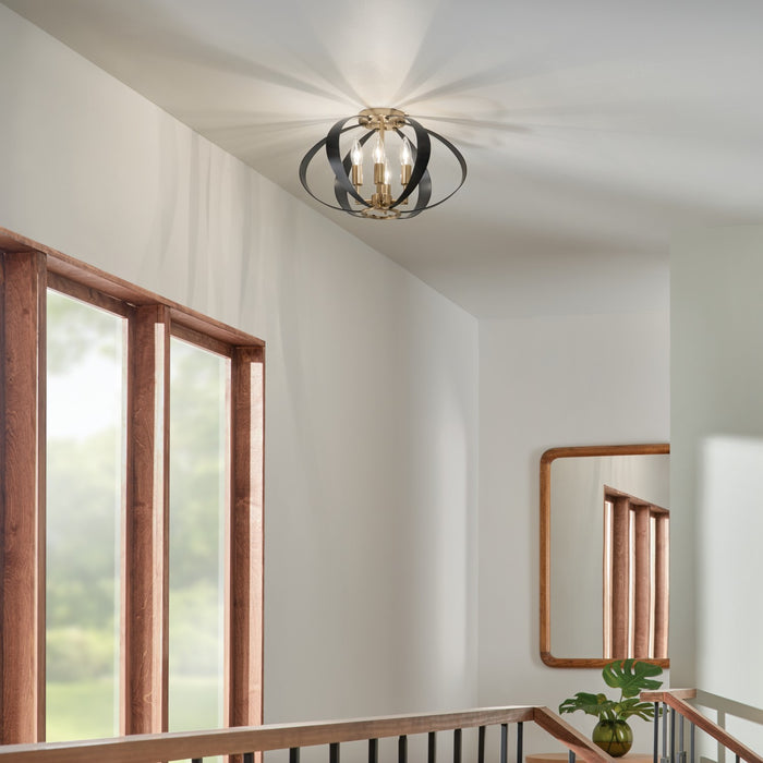 Myhouse Lighting Kichler - 52588CPZ - Four Light Flush Mount - Cecil - Champagne Bronze