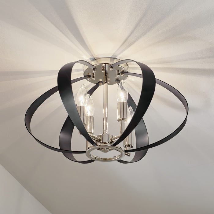 Myhouse Lighting Kichler - 52588PN - Four Light Flush Mount - Cecil - Polished Nickel