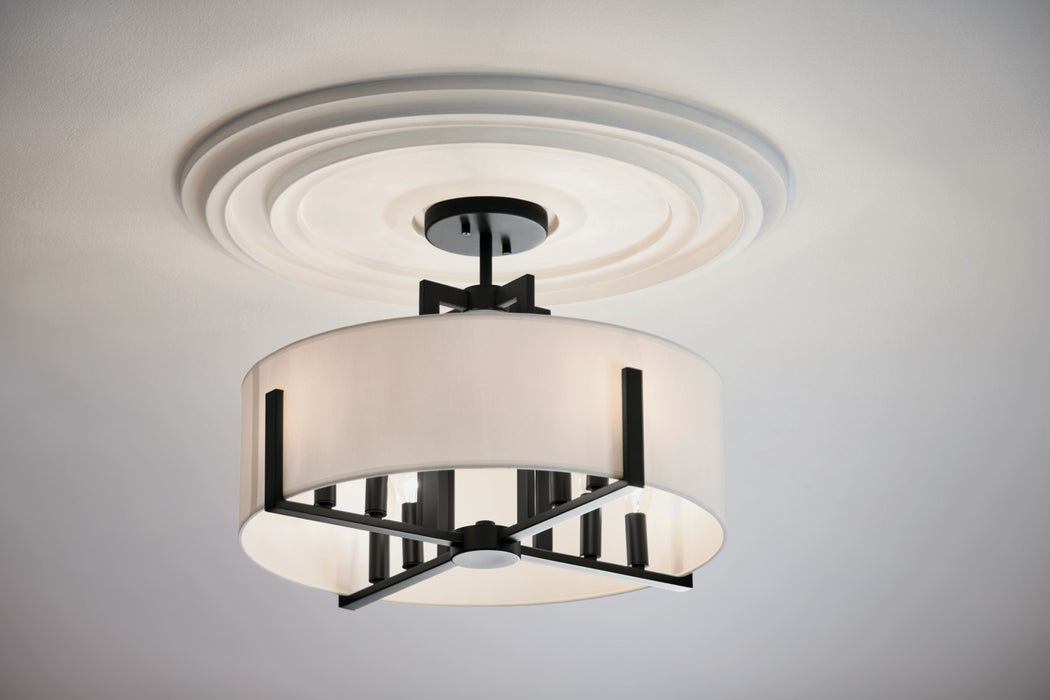 Myhouse Lighting Kichler - 52592BK - Eight Light Semi Flush Mount - Malen - Black