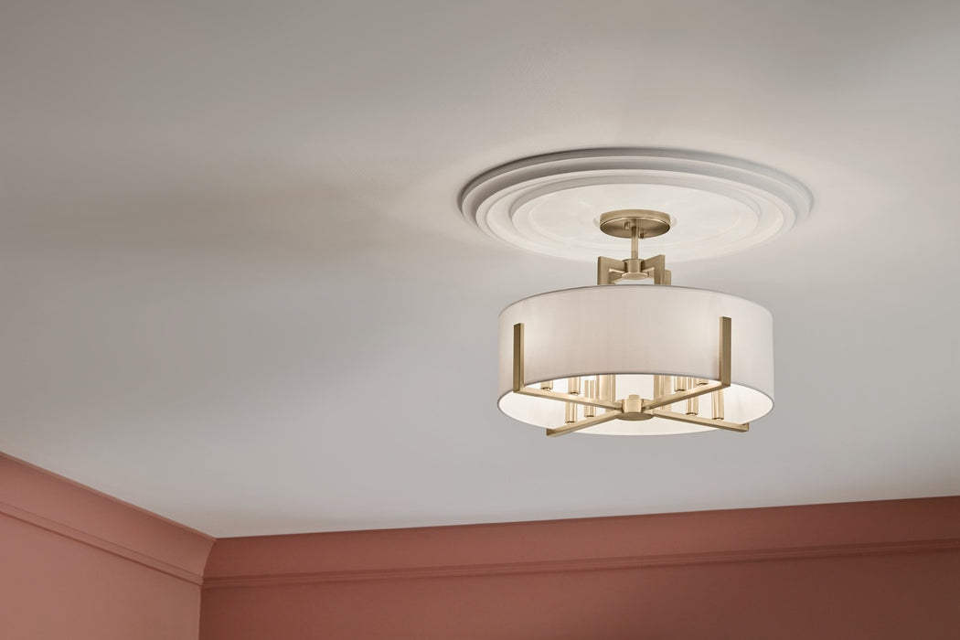 Myhouse Lighting Kichler - 52592CPZ - Eight Light Semi Flush Mount - Malen - Champagne Bronze