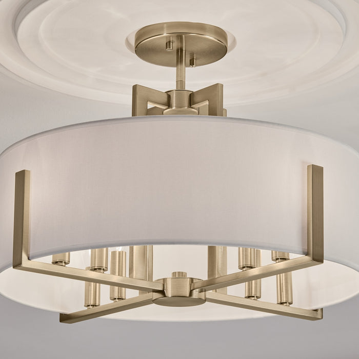 Myhouse Lighting Kichler - 52592CPZ - Eight Light Semi Flush Mount - Malen - Champagne Bronze