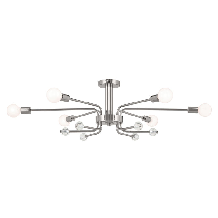 Myhouse Lighting Kichler - 52602PN - Six Light Semi Flush Mount - Ocala - Polished Nickel