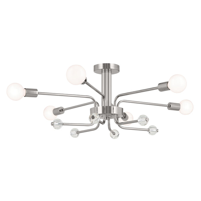 Myhouse Lighting Kichler - 52602PN - Six Light Semi Flush Mount - Ocala - Polished Nickel