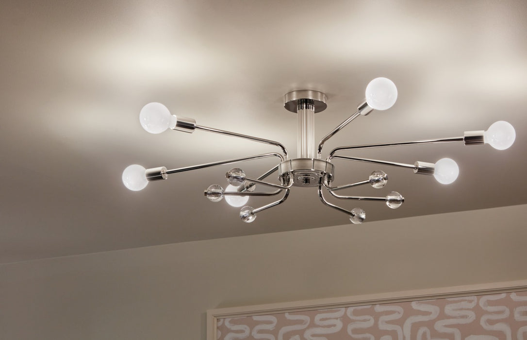 Myhouse Lighting Kichler - 52602PN - Six Light Semi Flush Mount - Ocala - Polished Nickel