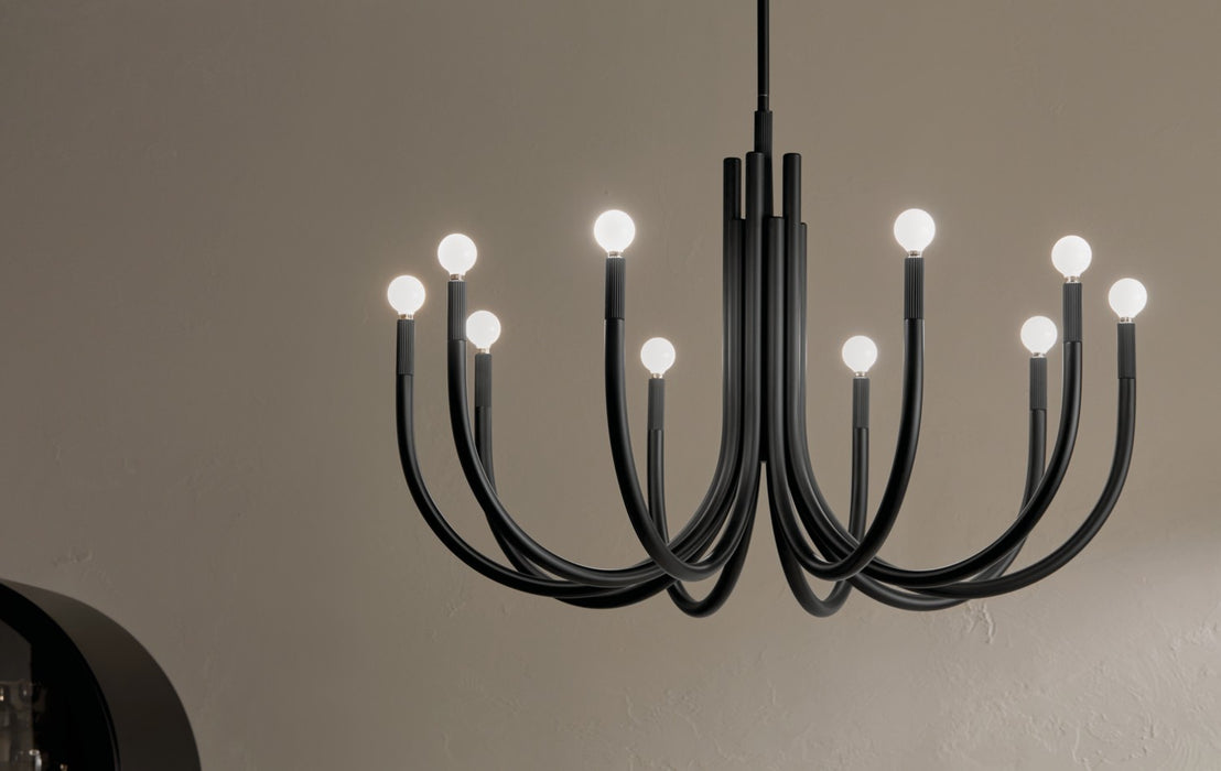 Myhouse Lighting Kichler - 52551BK - Ten Light Chandelier - Odensa - Black