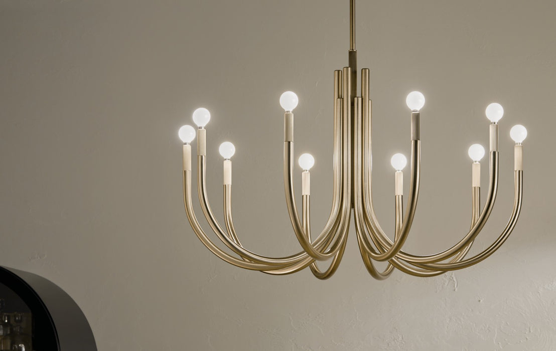 Myhouse Lighting Kichler - 52551CPZ - Ten Light Chandelier - Odensa - Champagne Bronze