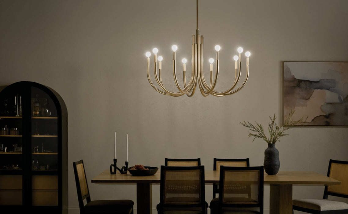 Myhouse Lighting Kichler - 52551CPZ - Ten Light Chandelier - Odensa - Champagne Bronze