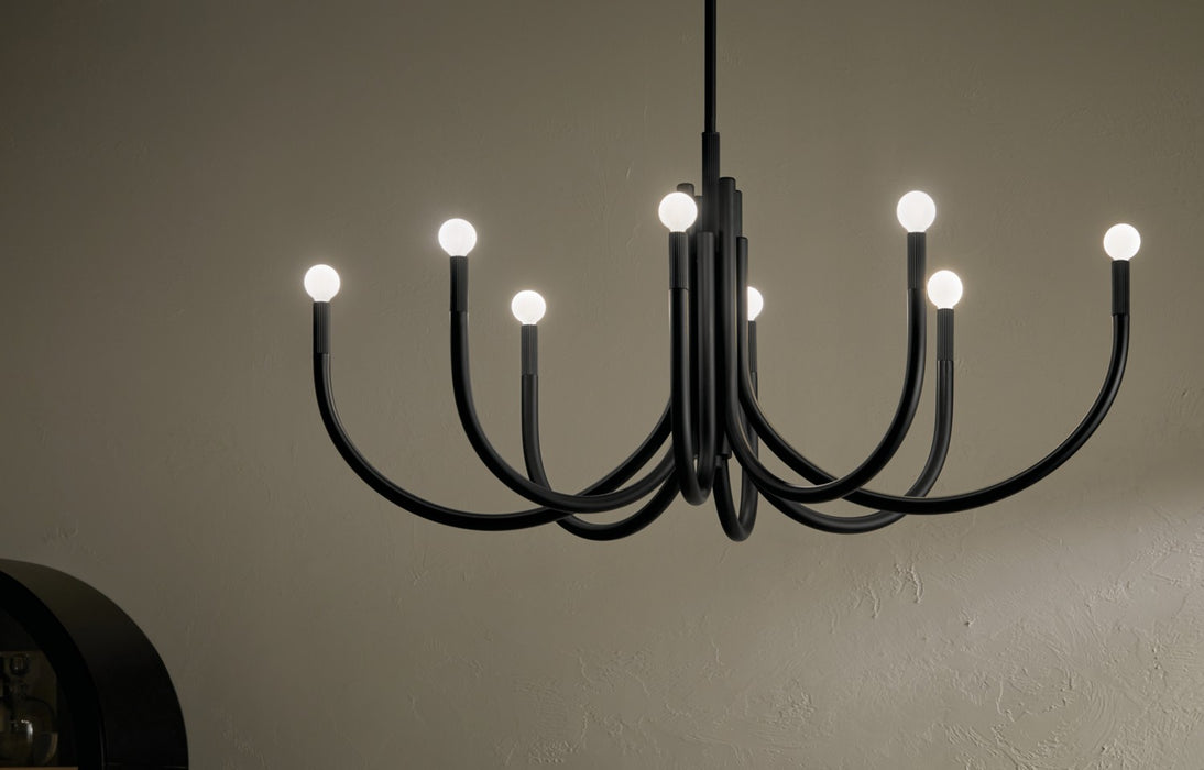 Myhouse Lighting Kichler - 52553BK - Eight Light Chandelier - Odensa - Black