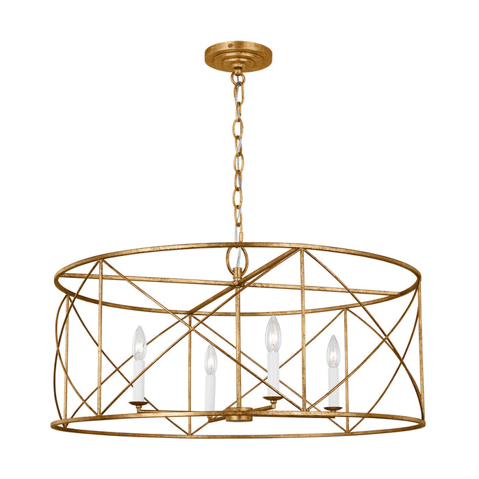Myhouse Lighting Visual Comfort Studio - CC1624ADB - Four Light Chandelier - Beatrix - Antique Gild